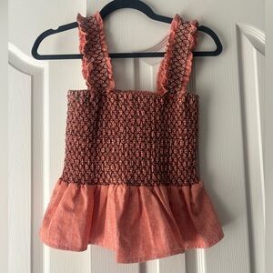 Line & Dot Peplum Top